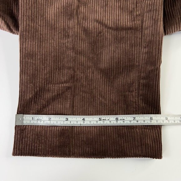 Peter Christian Mens Straight Leg Pants Brown Corduroy Pockets Pleated 38x29 New - Picture 7 of 12